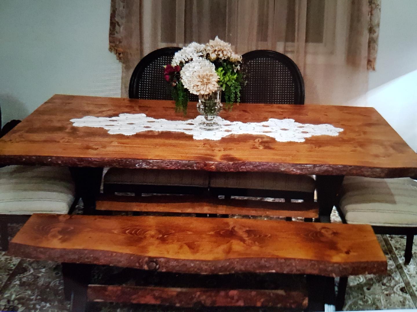 Custom Spruce Table and Bench